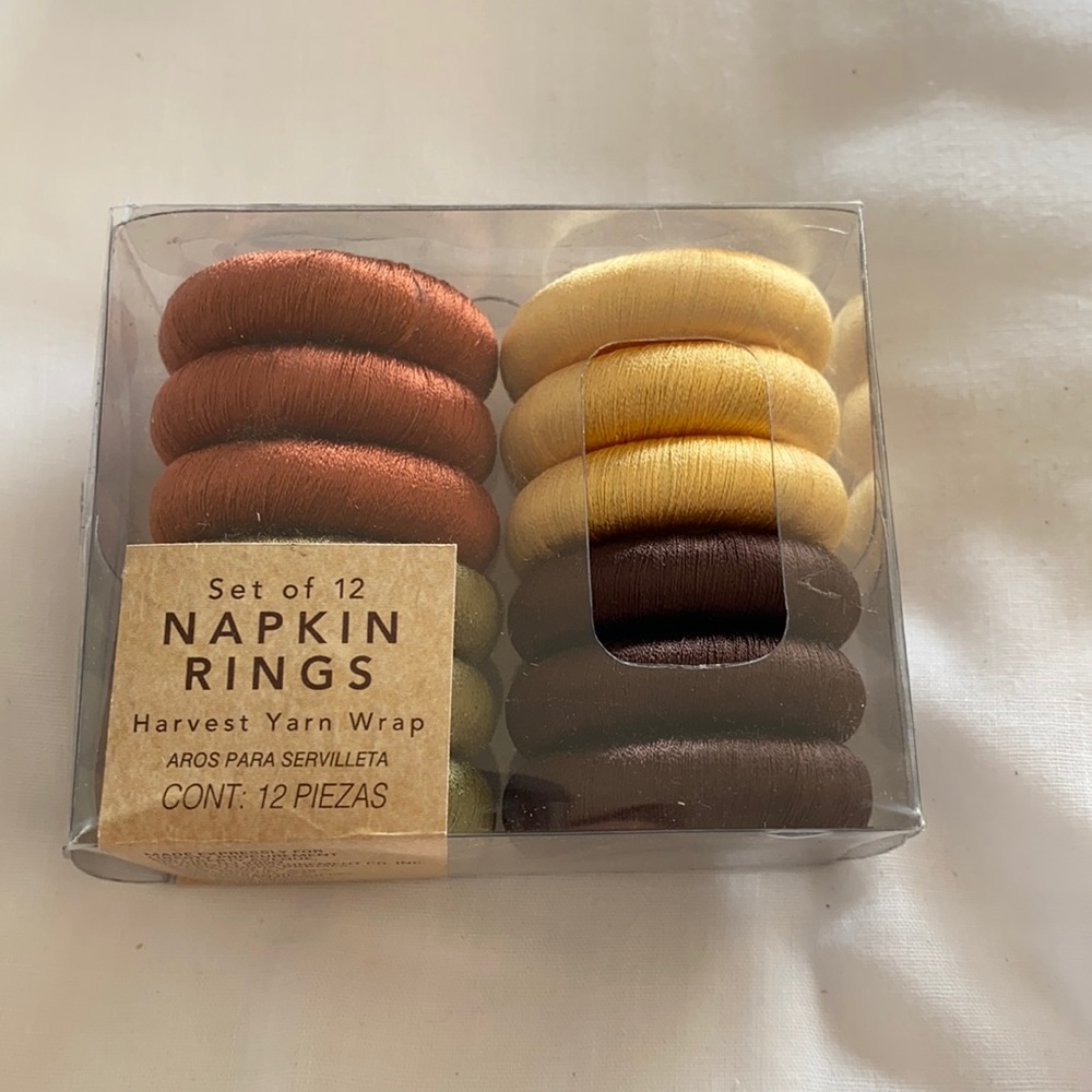 Set of 12 Napkin Rings- Harvest Yarn Wrap